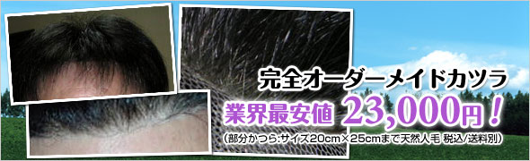 完全オーダーメイドカツラ業界最安値19500円